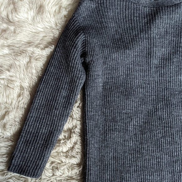 EUC J. Crew Open Tie Back Alpaca Blend Sweater Dress in Gray - Picture 5 of 16